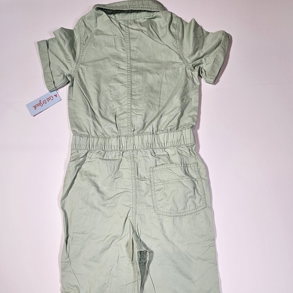 Cat & Jack Girl's Short Sleeve Jumpsuit Utility Boilersuit Sage Size M, L, & XL - Picture 4 of 16